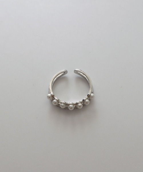CEMONEMO(セモネモ)の「パール ビジュー 2連 オープンリング(リング・レディース・ゴールド/シルバー・FREE)」の8枚目の写真
