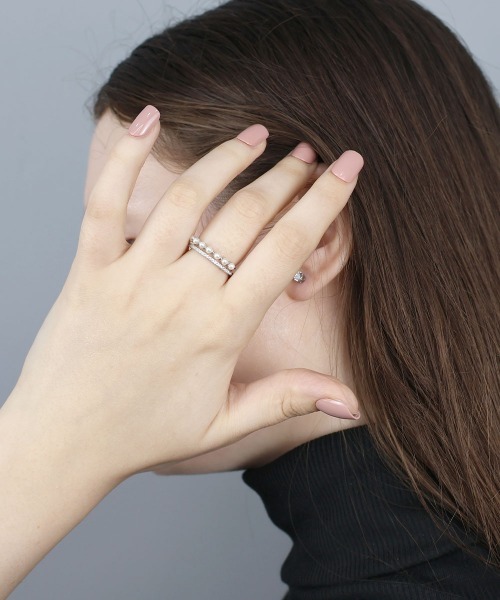 CEMONEMO(セモネモ)の「パール ビジュー 2連 オープンリング(リング・レディース・ゴールド/シルバー・FREE)」の13枚目の写真