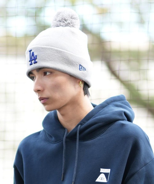 N°21 × NEW ERA ポンポンニット POM-PON KNIT NEW ERA/ニューエラ ビーニー MLB ポンポンニット リブ POM PON