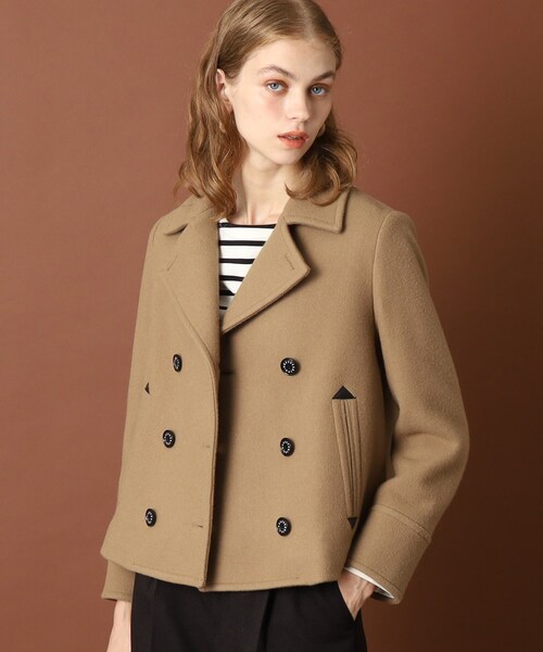 DRESSTERIOR（ドレステリア）の「◆Super100'sショートレングスPジャケット（ピーコート・レディース・キャメル/ブラック・38/34/36）」の3枚目の写真