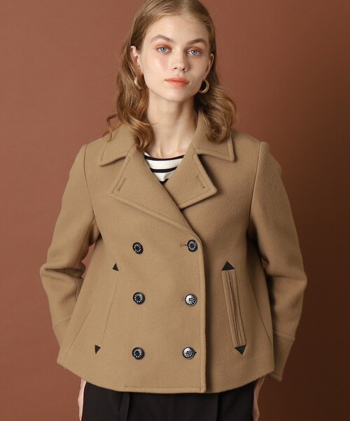 DRESSTERIOR（ドレステリア）の「◆Super100'sショートレングスPジャケット（ピーコート・レディース・キャメル/ブラック・38/34/36）」の4枚目の写真