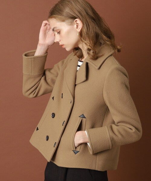 DRESSTERIOR（ドレステリア）の「◆Super100'sショートレングスPジャケット（ピーコート・レディース・キャメル/ブラック・38/34/36）」の7枚目の写真