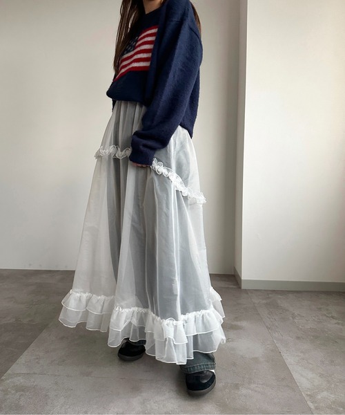 apres jour mignon(アプレジュールミニョン)の「ランダムフリルティアードスカート【ZOZOTOWN限定アイテム】(スカート・レディース・グレー/ブラック/オフホワイト・X-LARGE/MEDIUM/SMALL)」の6枚目の写真
