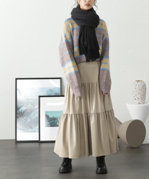 FREE'S MART（フリーズマート）の「◆アクリル無地ストール（マフラー・レディース・ベージュ/ブルー/ブラック/ホワイト・ﾌﾘ-）」の22枚目の写真