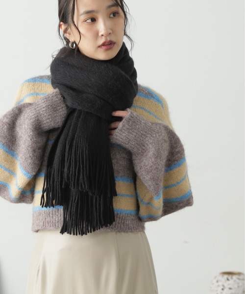 FREE'S MART（フリーズマート）の「◆アクリル無地ストール（マフラー・レディース・ベージュ/ブルー/ブラック/ホワイト・ﾌﾘ-）」の6枚目の写真