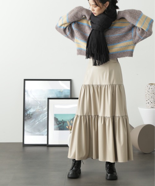 FREE'S MART（フリーズマート）の「◆アクリル無地ストール（マフラー・レディース・ベージュ/ブルー/ブラック/ホワイト・ﾌﾘ-）」の8枚目の写真