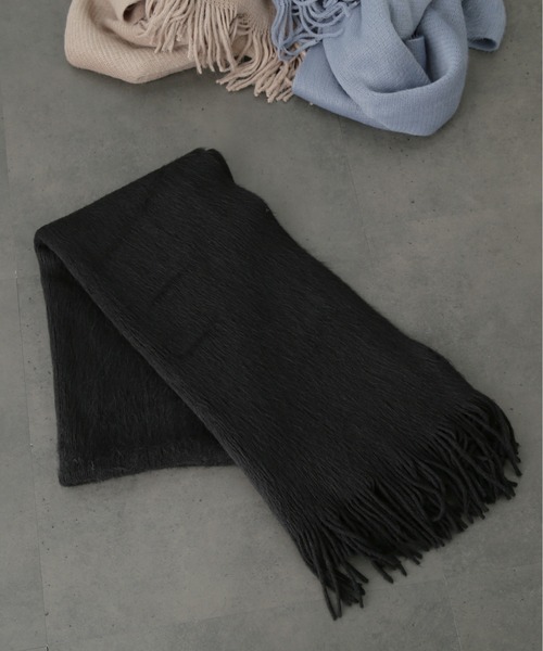 FREE'S MART（フリーズマート）の「◆アクリル無地ストール（マフラー・レディース・ベージュ/ブルー/ブラック/ホワイト・ﾌﾘ-）」の5枚目の写真