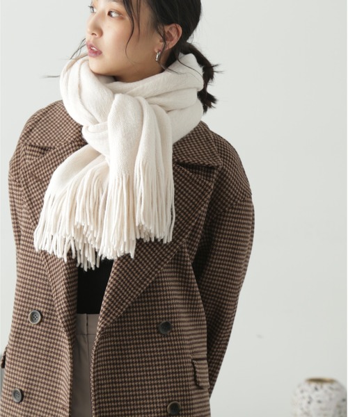 FREE'S MART（フリーズマート）の「◆アクリル無地ストール（マフラー・レディース・ベージュ/ブルー/ブラック/ホワイト・ﾌﾘ-）」の14枚目の写真