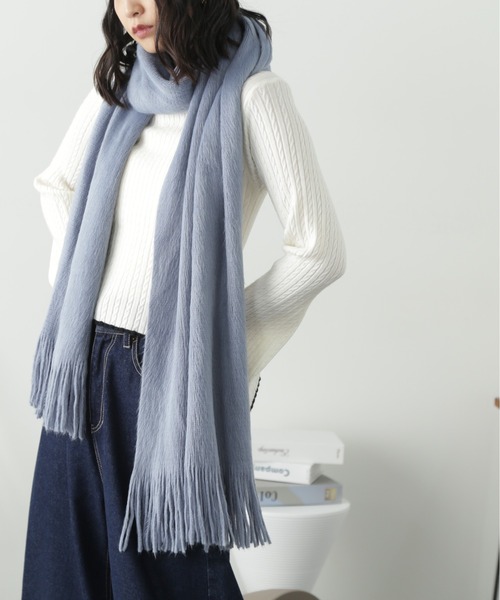 FREE'S MART（フリーズマート）の「◆アクリル無地ストール（マフラー・レディース・ベージュ/ブルー/ブラック/ホワイト・ﾌﾘ-）」の17枚目の写真