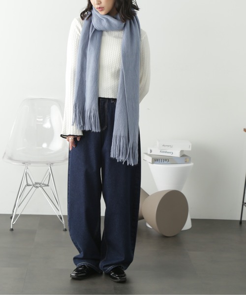 FREE'S MART（フリーズマート）の「◆アクリル無地ストール（マフラー・レディース・ベージュ/ブルー/ブラック/ホワイト・ﾌﾘ-）」の18枚目の写真