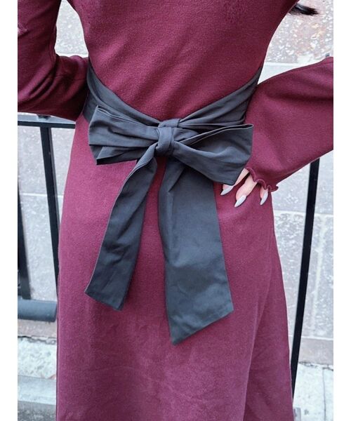 EATME（イートミー）の「カットアウトニットワンピース（ワンピース・レディース・ブラック/レッド/ベージュ・FREE）」の7枚目の写真