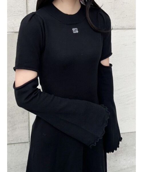 EATME（イートミー）の「カットアウトニットワンピース（ワンピース・レディース・ブラック/レッド/ベージュ・FREE）」の9枚目の写真