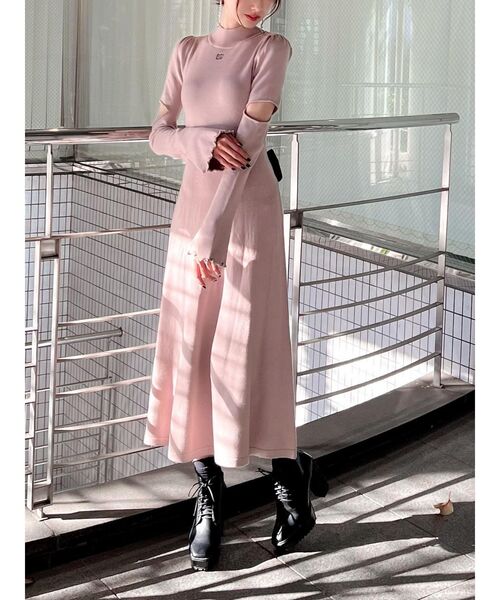 EATME（イートミー）の「カットアウトニットワンピース（ワンピース・レディース・ブラック/レッド/ベージュ・FREE）」の12枚目の写真