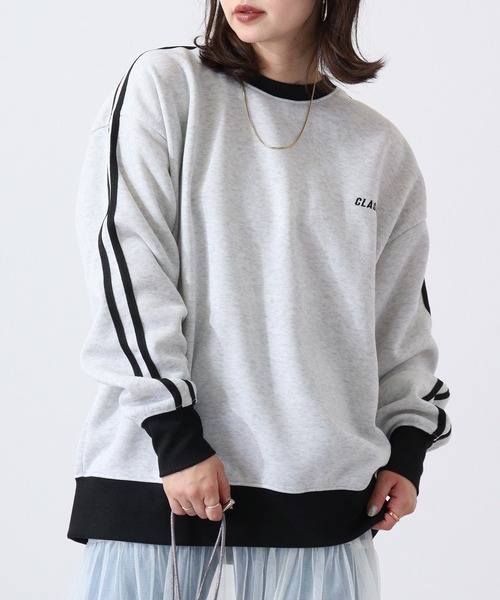 FUNALIVE（ファンアライブ）の「Line brushed sweatshirt sweatshirt / ライン入り裏起毛スウェットトレーナー unisex（スウェット・メンズ・ヘザーチャコール/グレイッシュベージュ/ブラック/パープル/オートミール・M/L/XL）」の3枚目の写真