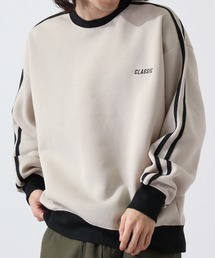 Line brushed sweatshirt sweatshirt / ライン入り裏起毛スウェットトレーナー unisex