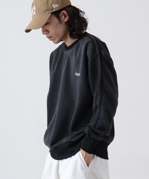 FUNALIVE（ファンアライブ）の「Line brushed sweatshirt sweatshirt / ライン入り裏起毛スウェットトレーナー unisex（スウェット・メンズ・ヘザーチャコール/グレイッシュベージュ/ブラック/パープル/オートミール・M/L/XL）」の8枚目の写真