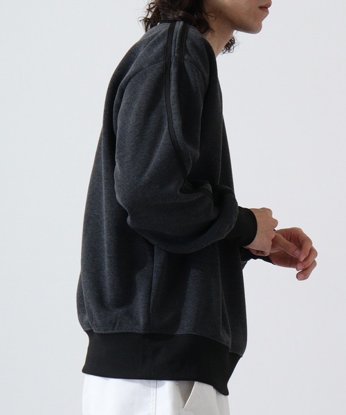 FUNALIVE（ファンアライブ）の「Line brushed sweatshirt sweatshirt / ライン入り裏起毛スウェットトレーナー unisex（スウェット・メンズ・ヘザーチャコール/グレイッシュベージュ/ブラック/パープル/オートミール・M/L/XL）」の9枚目の写真
