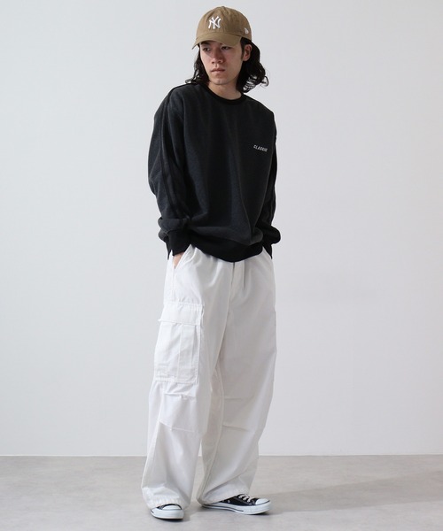 FUNALIVE（ファンアライブ）の「Line brushed sweatshirt sweatshirt / ライン入り裏起毛スウェットトレーナー unisex（スウェット・メンズ・ヘザーチャコール/グレイッシュベージュ/ブラック/パープル/オートミール・M/L/XL）」の11枚目の写真