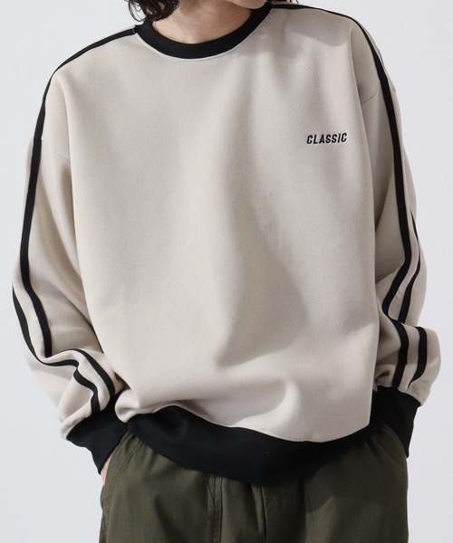 FUNALIVE（ファンアライブ）の「Line brushed sweatshirt sweatshirt / ライン入り裏起毛スウェットトレーナー unisex（スウェット・メンズ・ヘザーチャコール/グレイッシュベージュ/ブラック/パープル/オートミール・M/L/XL）」の12枚目の写真