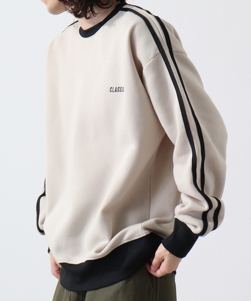 FUNALIVE（ファンアライブ）の「Line brushed sweatshirt sweatshirt / ライン入り裏起毛スウェットトレーナー unisex（スウェット・メンズ・ヘザーチャコール/グレイッシュベージュ/ブラック/パープル/オートミール・M/L/XL）」の13枚目の写真