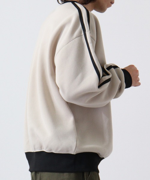 FUNALIVE（ファンアライブ）の「Line brushed sweatshirt sweatshirt / ライン入り裏起毛スウェットトレーナー unisex（スウェット・メンズ・ヘザーチャコール/グレイッシュベージュ/ブラック/パープル/オートミール・M/L/XL）」の14枚目の写真