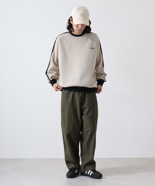 FUNALIVE（ファンアライブ）の「Line brushed sweatshirt sweatshirt / ライン入り裏起毛スウェットトレーナー unisex（スウェット・メンズ・ヘザーチャコール/グレイッシュベージュ/ブラック/パープル/オートミール・M/L/XL）」の16枚目の写真
