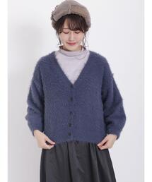 Samansa Mos2 | シャギーニットVネックカーディガン(カーディガン/ボレロ)