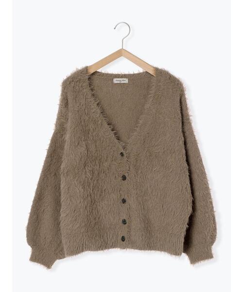 Samansa Mos2（サマンサ モスモス）の「シャギーニットVネックカーディガン（カーディガン/ボレロ・レディース・ピンク/キナリ/チャコールグレー/ブルー/モカ・F）」の3枚目の写真