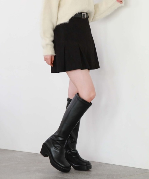 archives（アルシーヴ）の「コーデュロイBOXプリーツミニスカート（スカート・レディース・ブラック/ブルーグレー/アイボリー・MEDIUM）」の19枚目の写真