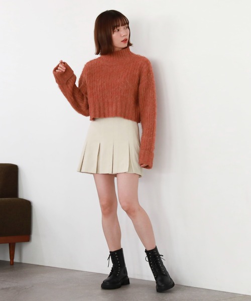 archives（アルシーヴ）の「コーデュロイBOXプリーツミニスカート（スカート・レディース・ブラック/ブルーグレー/アイボリー・MEDIUM）」の8枚目の写真