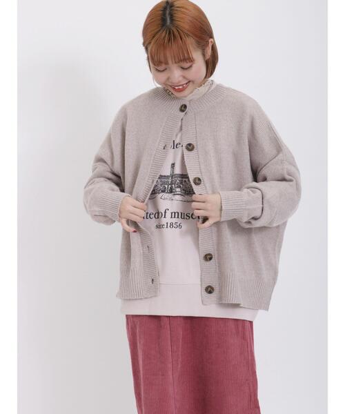 Samansa Mos2(サマンサ モスモス)の「【マシンウォッシャブル】メランジ前後2WAYニット(カーディガン/ボレロ・レディース・グリーン/ピンク/グレー/チャコールグレー/キナリ/ベージュ・F)」の8枚目の写真