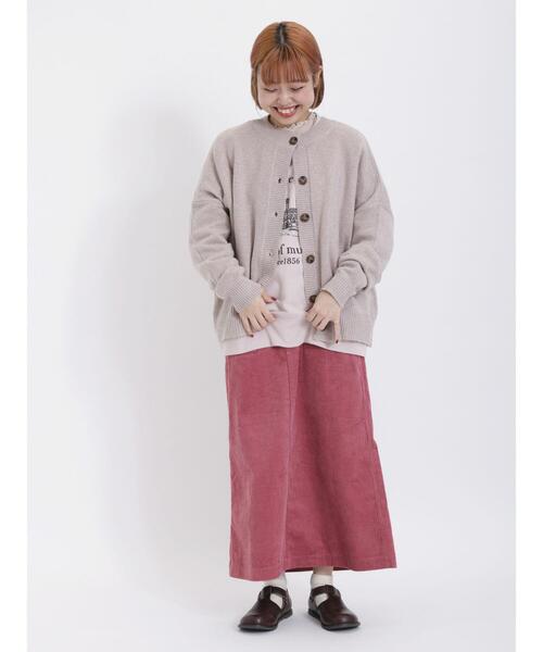 Samansa Mos2(サマンサ モスモス)の「【マシンウォッシャブル】メランジ前後2WAYニット(カーディガン/ボレロ・レディース・グリーン/ピンク/グレー/チャコールグレー/キナリ/ベージュ・F)」の9枚目の写真