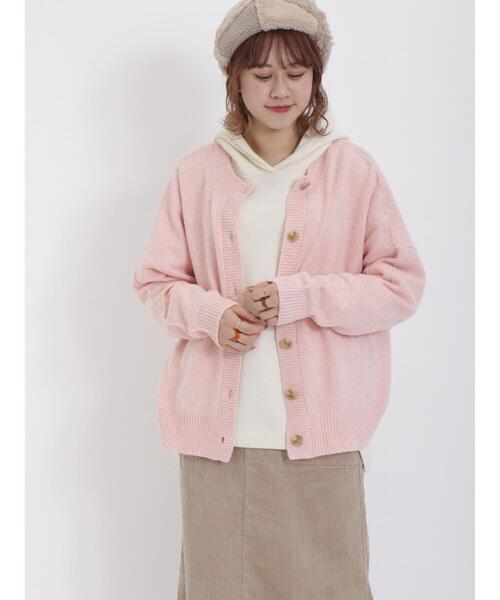 Samansa Mos2(サマンサ モスモス)の「【マシンウォッシャブル】メランジ前後2WAYニット(カーディガン/ボレロ・レディース・グリーン/ピンク/グレー/チャコールグレー/キナリ/ベージュ・F)」の12枚目の写真