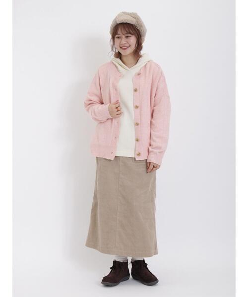 Samansa Mos2(サマンサ モスモス)の「【マシンウォッシャブル】メランジ前後2WAYニット(カーディガン/ボレロ・レディース・グリーン/ピンク/グレー/チャコールグレー/キナリ/ベージュ・F)」の14枚目の写真