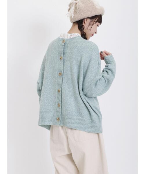 Samansa Mos2(サマンサ モスモス)の「【マシンウォッシャブル】メランジ前後2WAYニット(カーディガン/ボレロ・レディース・グリーン/ピンク/グレー/チャコールグレー/キナリ/ベージュ・F)」の18枚目の写真
