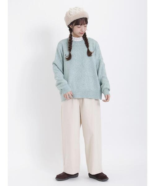 Samansa Mos2(サマンサ モスモス)の「【マシンウォッシャブル】メランジ前後2WAYニット(カーディガン/ボレロ・レディース・グリーン/ピンク/グレー/チャコールグレー/キナリ/ベージュ・F)」の21枚目の写真