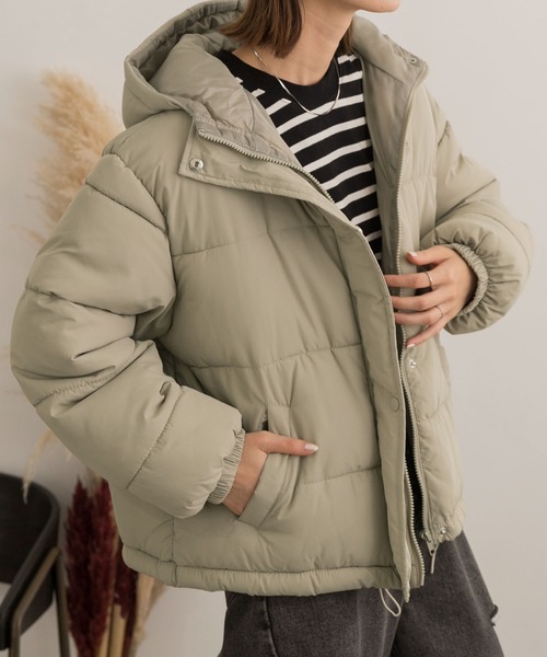 セール】フード付き エコダウンブルゾン（ダウンジャケット/コート