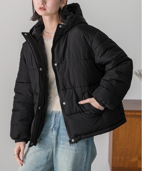 セール】フード付き エコダウンブルゾン（ダウンジャケット/コート