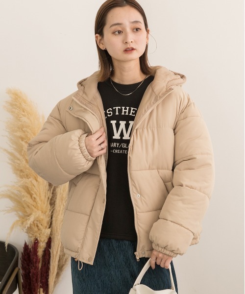 セール】フード付き エコダウンブルゾン（ダウンジャケット/コート