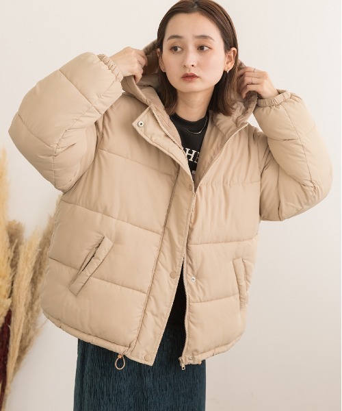 セール】フード付き エコダウンブルゾン（ダウンジャケット/コート