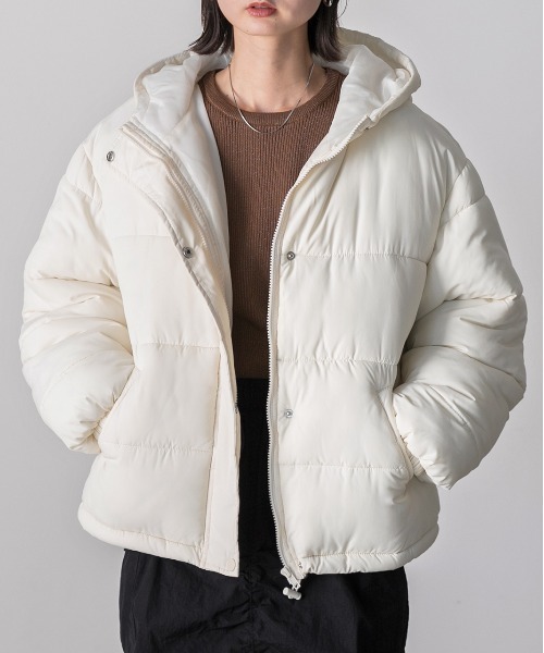 セール】フード付き エコダウンブルゾン（ダウンジャケット/コート