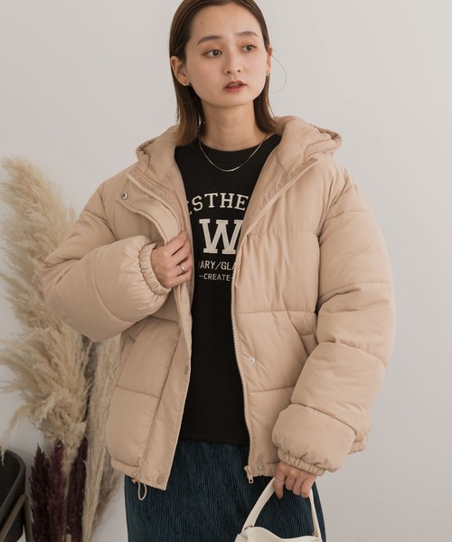 セール】フード付き エコダウンブルゾン（ダウンジャケット/コート