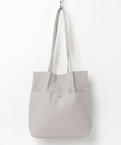 セール】フェイクレザーシンプルタックトート（トートバッグ）｜Per