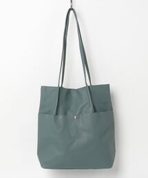 フェイクレザーシンプルタックトート