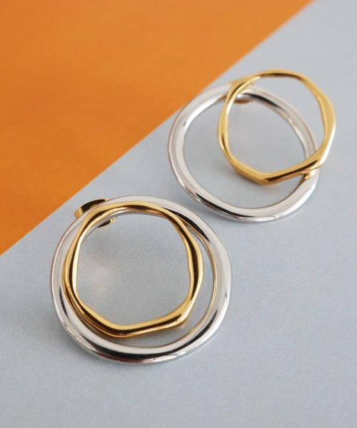 LEPSIM（レプシィム）の「【MIXステンレス】ピアス　993777（ピアス（両耳用）・レディース・ゴールド系その他3/ゴールド系その他/ゴールド系その他2/ゴールド系その他4・ONE SIZE）」の2枚目の写真