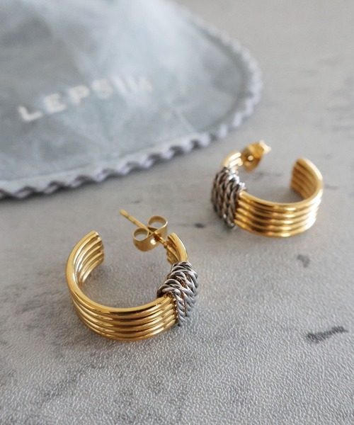LEPSIM（レプシィム）の「【MIXステンレス】ピアス　993777（ピアス（両耳用）・レディース・ゴールド系その他3/ゴールド系その他/ゴールド系その他2/ゴールド系その他4・ONE SIZE）」の4枚目の写真