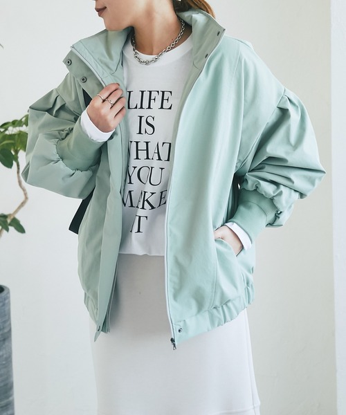 ハイネックスタンドブルゾン