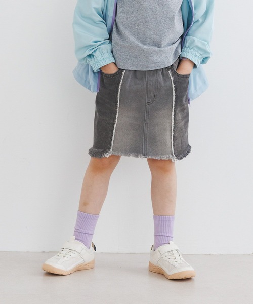 BAYFLOW(ベイフロー)の「セパレートデニムスカート(KIDS)(デニムスカート・キッズ・インディゴブルー/ブラック・110cm/120cm/130cm/140cm/150cm)」の1枚目の写真