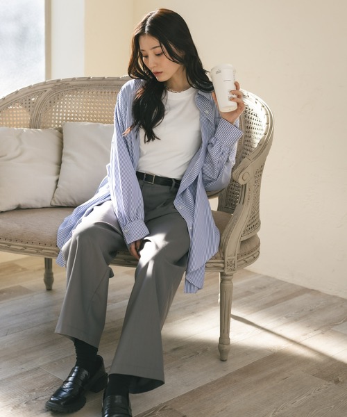 MIEL CRISHUNANT（ミエルクリシュナ）の「ストライプルーズシャツ（シャツ/ブラウス・レディース・ピンク/ブルー・FREE）」の19枚目の写真