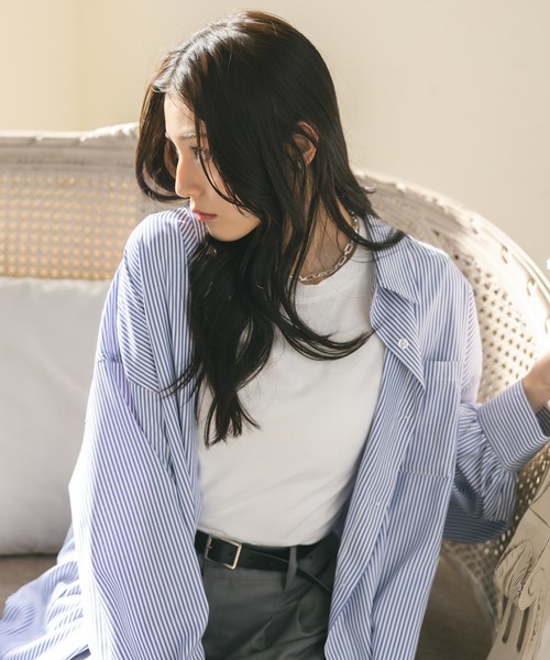 MIEL CRISHUNANT（ミエルクリシュナ）の「ストライプルーズシャツ（シャツ/ブラウス・レディース・ピンク/ブルー・FREE）」の20枚目の写真